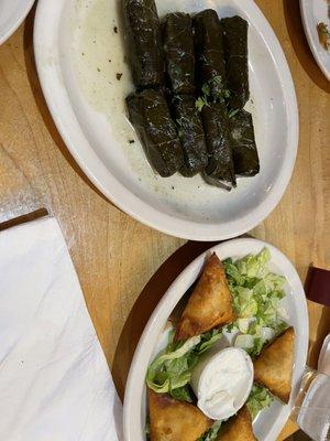 Grape Leaves, Samosas