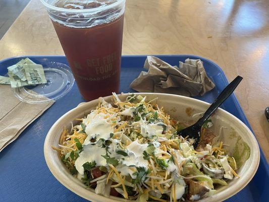 Chicken burrito bowl.  So yummy. Very filling.