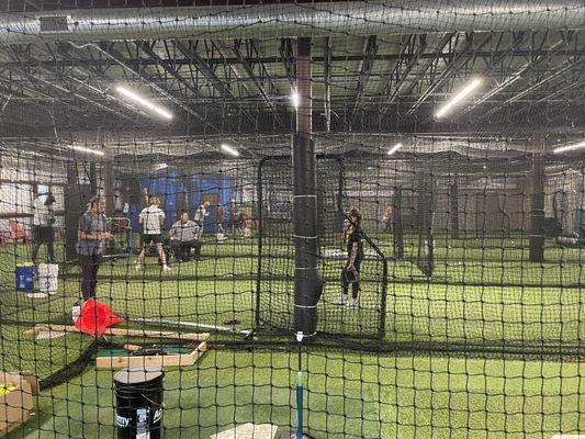 The Bat Cave has 7 Batting Cages to choose from! Pitching machines are also available. We can accomodate private events! Book a cage today