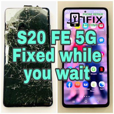 Galaxy S20 FE 5G screen repair while you wait. call us for your quote (716) 550-2882