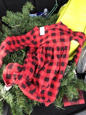 Buffalo Plaid 3 T dress on my little tree