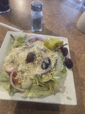 Side salad from the deluxe gyro