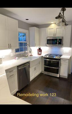 White shaker cabinets kitchen job