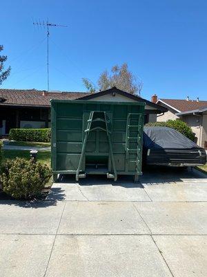 30 cubic yard on a standard driveway! Dimensions: 6ft H x 8ft W x 18ft L