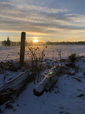 Winter sunrise over the mount Pilchuck.  Great day.