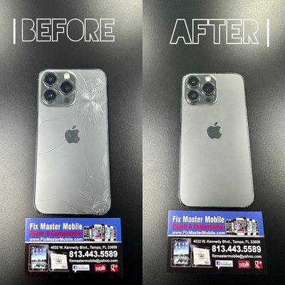 Iphone Back-glass repair  Before & After