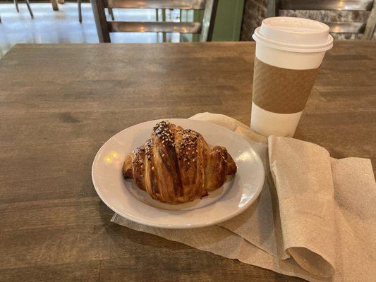 Ham and cheese croissant and coffee-perfect start to the morning =)