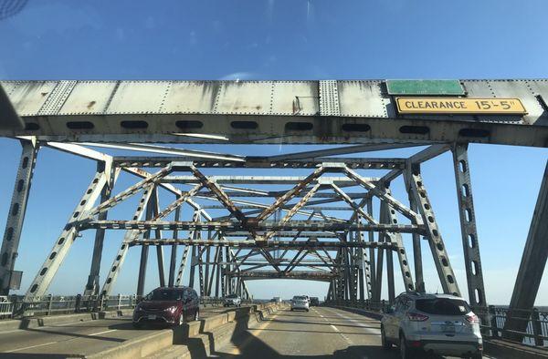 Lake Charles bridge. Not as pretty as the Fred Hartman Bridge.