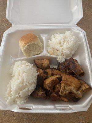 Koran riblets Hawaiian will and steamed white rice