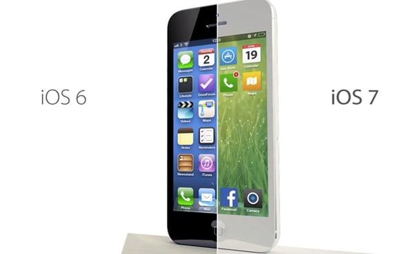 IOS6 versus IOS7.  Skeuomorphism design versus flat design.