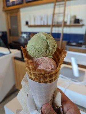 Pistachio and strawberry...perfect summer combo