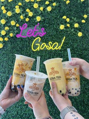 Peach Milk Tea, Oolong Milk Tea, Passion Fruit Tea Smoothie, Peach Milk Tea