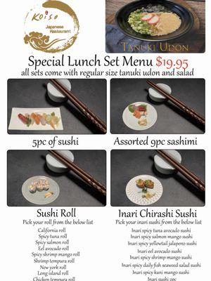 Special lunch menu set