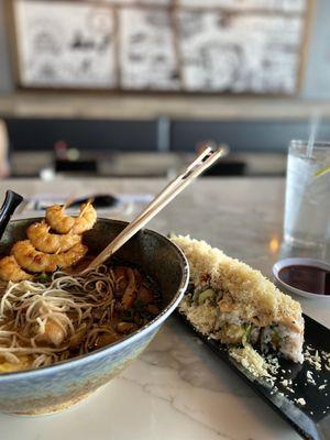 Ramen and crunch roll