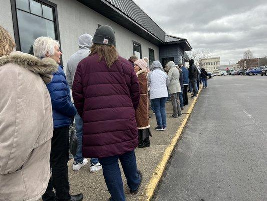 This long line wrapped around the building