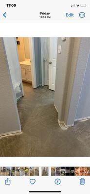 Hallway floor leveling and prep for new flooring