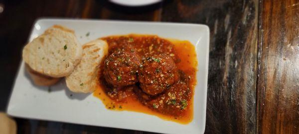 Meatball appetizer.  Definitely order this! You won't be disappointed.