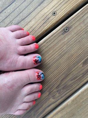 Sailboat vacation toes, thank you Mena!