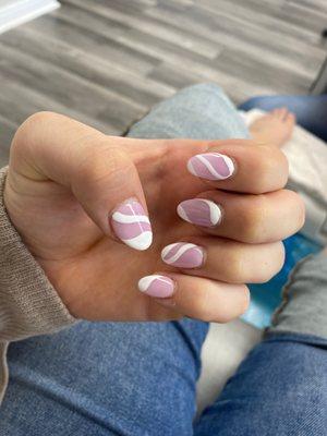 Dip nails with gel designs