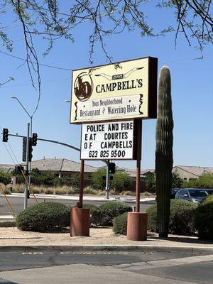 Billboard for Police and fire fighter for free meals