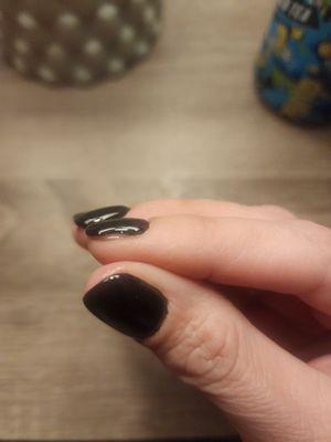 Missed sections of the nails.