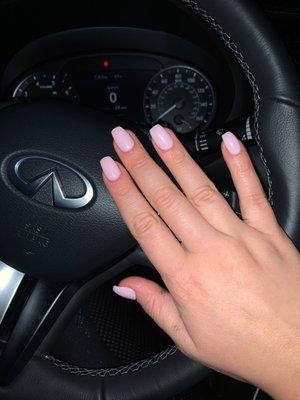 Acrylic nails with gel.