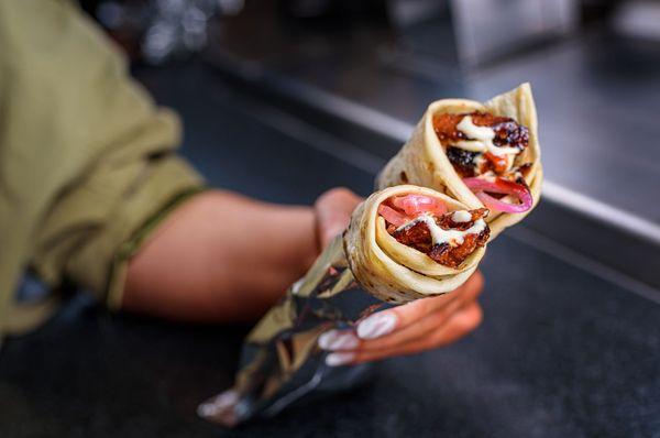 U Wrap with your choice of spit-roasted meat wrapped in our freshly made Bāng flatbread