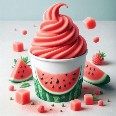 Cool off this summer with our Watermelon Sorbet Soft Serve at Swirls!