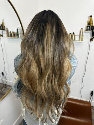 Hair extensions- one row, sew in, balayage, and the perfect color match