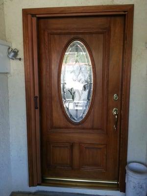 Custom wood grain powder coated retractable screen door