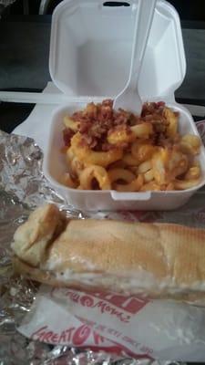 Chicken philly with bacon cheese fries