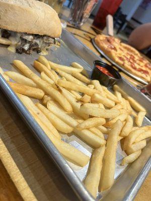 Philly cheesesteak and fries