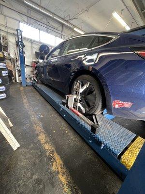 Tesla wheel alignment