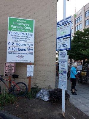 Huge signs showing public parking rates details but where's the "pay by phone" info????