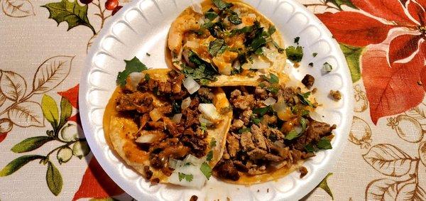 Al Pastor, Carne Asada and Shrimp Tacos $2.50 Each Not So Sure About That