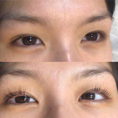 Try our new lash lift service for your eyelashes!