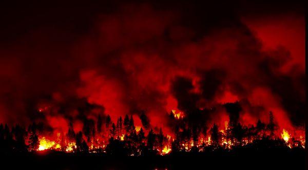 Actual wildfires from mountainside by by home - the ash lands on your home like snow and soot enters every crevice