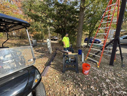 Power Pole Service Wire install Astro Lumina