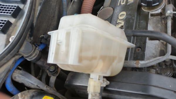 Discolored coolant tank