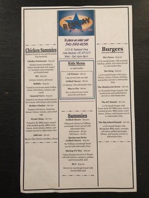 Our new menu!