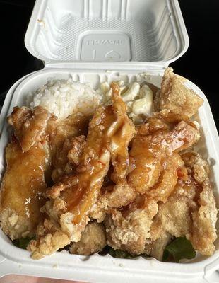 Honey Garlic Chicken - mini plate w/rice & mac