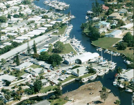 Aerial view of our 9-acre, waterfront campus.