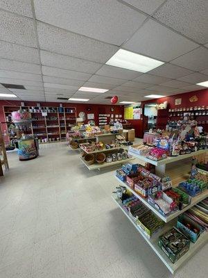 Inside view with shelves of candy