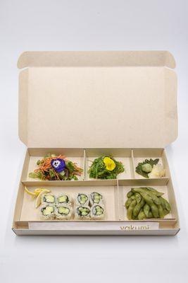 Our Vegan Box - choice of 2 salads, edamame, cucumber roll & avocado roll