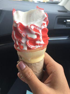 Vanilla cherry dipped cone