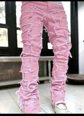 Pink stacked Jeans $45