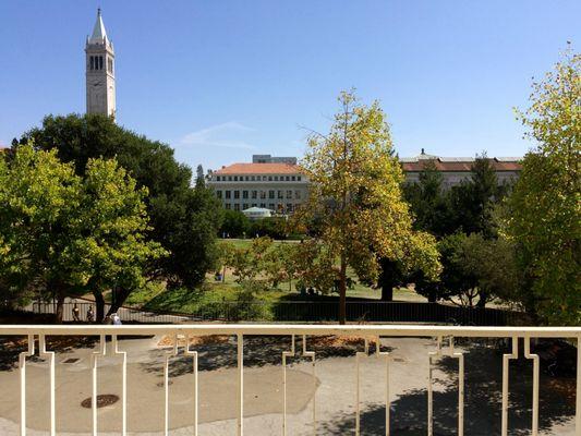 The Campanile on the left, part of the skyline I viewed from my office (August 2015).