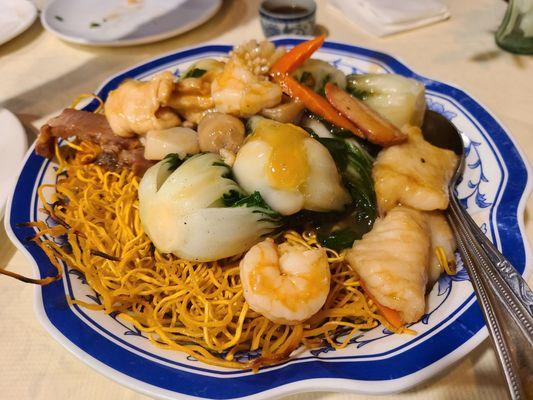 Pan fried combination chow mein on the dim sum menu - 2/2024