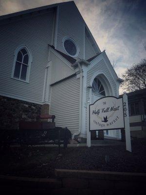 Historic church houses this shop