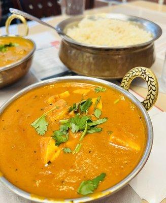 Paneer Tikka Masala and Lamb Curry